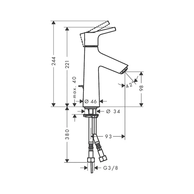 Hansgrohe Talis S 100 Змішувач для умивальника, хром (72020000) - зображення 4