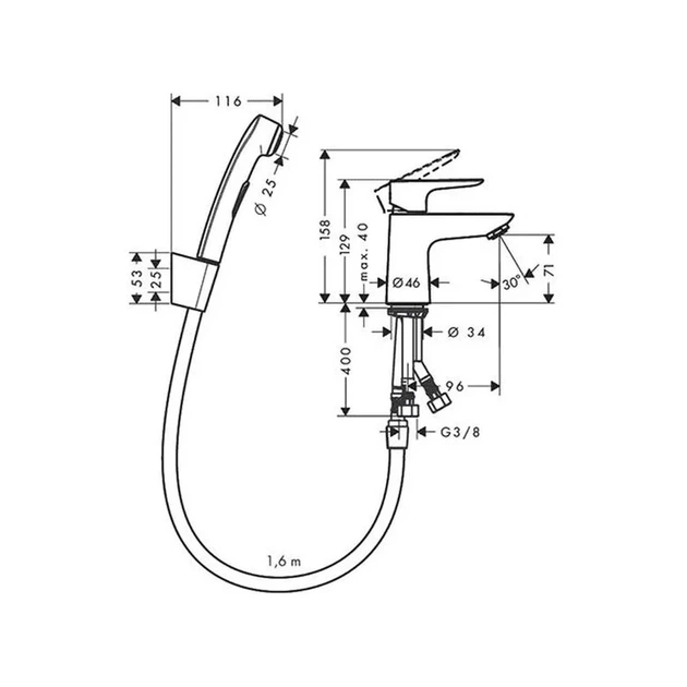 Hansgrohe Talis E 110 Змішувач для умивальника, хром (71729000) - зображення 4