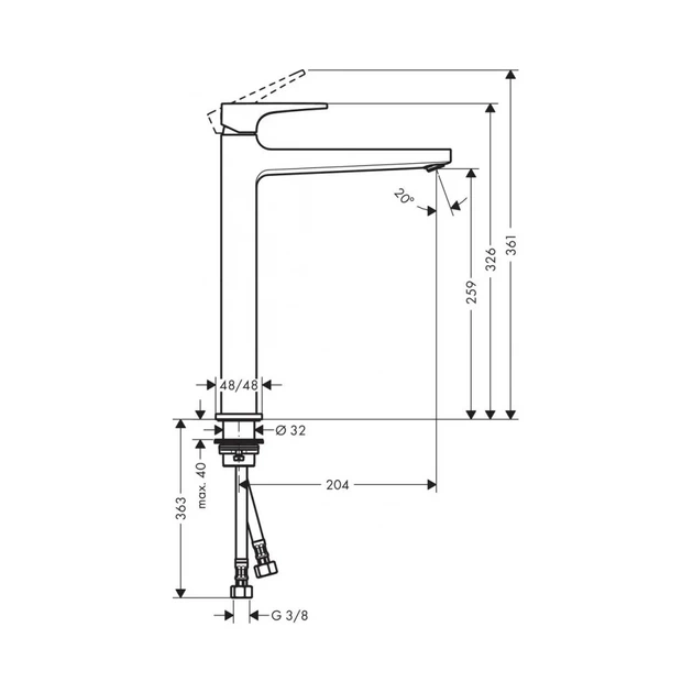 Hansgrohe Metropol 260 Смеситель для умывальника, хром (32512000) - изображение 4