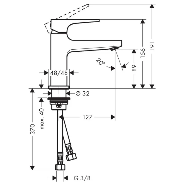 Hansgrohe Metropol 100 Змішувач для умивальника, чорний матовий (32500670) - зображення 2