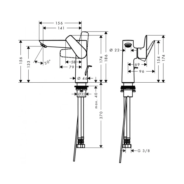Hansgrohe Talis E 150 Смеситель для умывальника, черный матовый (71754670) - изображение 4