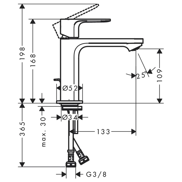 Hansgrohe Rebris S Змішувач для умивальника, чорний (72517670) - зображення 2