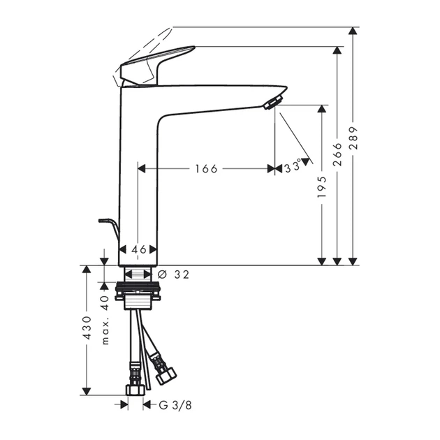 Hansgrohe Logis 190 Смеситель для умывальника, хром (71090000) - изображение 2