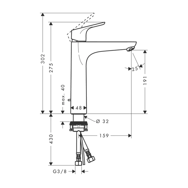 Hansgrohe Focus 190 Смеситель для умывальника, хром (31608000) - изображение 2