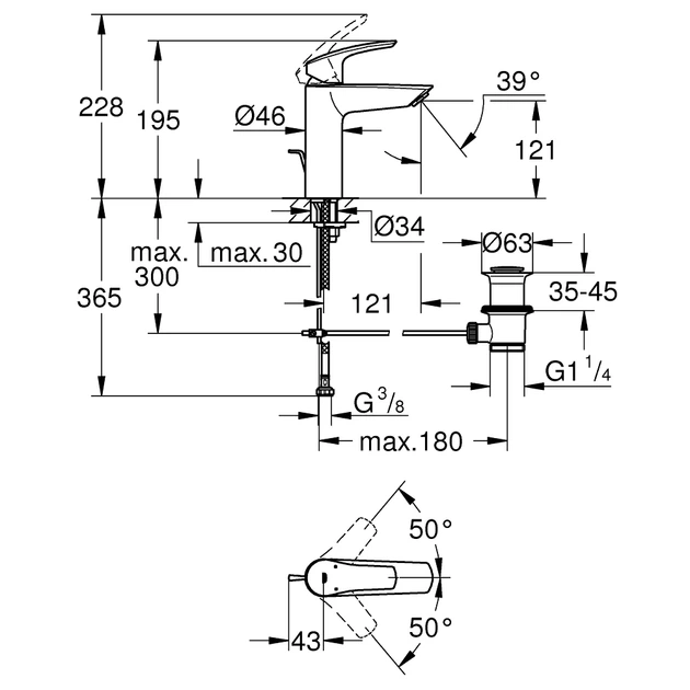 Grohe Eurosmart New Смеситель для раковины M, хром (23322003) - Фото 6 Grohe Eurosmart New Смеситель для раковины M, хром (23322003) - изображение 6