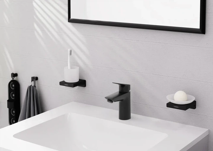 HANSGROHE Logis 100 Смеситель для раковины, черный матовый (71107670) - Фото 3 HANSGROHE Logis 100 Смеситель для раковины, черный матовый (71107670) - изображение 3