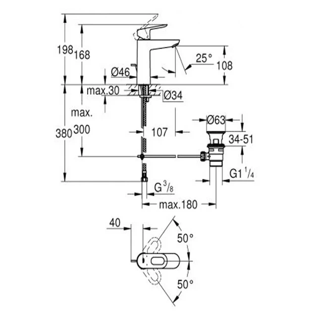 Grohe BauLoop Смеситель для раковины M-размер, хром (23762000) - изображение 12