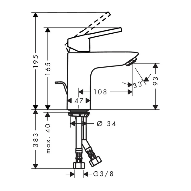 Hansgrohe Logis Loop 100 Смеситель для раковины, хром (71151000) - изображение 2