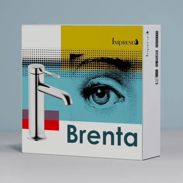 BRENTA смеситель для умывальника, граф.хром 25 мм - изображение 3