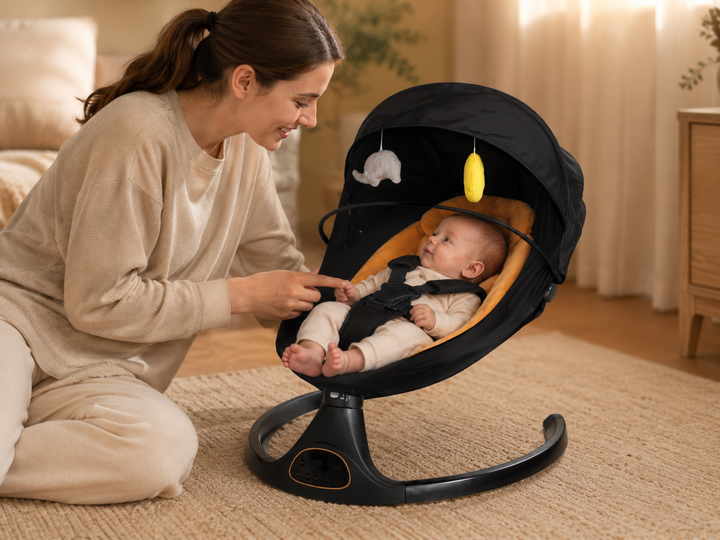 Колыбельный центр-шезлонг для малышей BYM518 с Bluetooth, таймером, музыкой и пультом ДУ - изображение 3