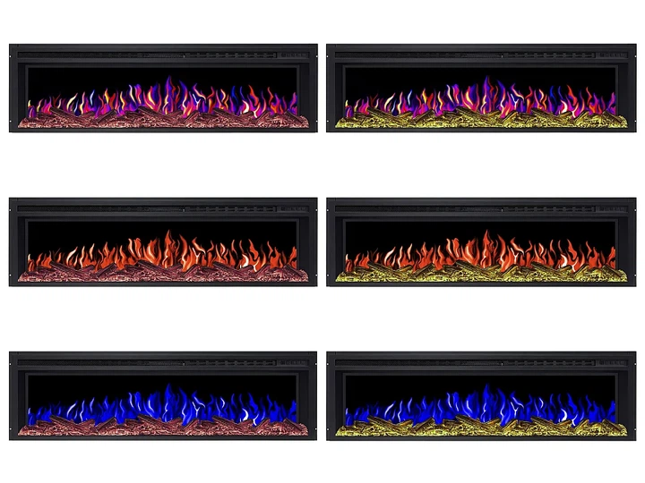 Линейный электрокамин ArtiFlame AF58 Multicolor 3D визуализации пламени 3 цвета со звуком с обогревом - изображение 6