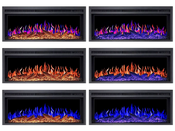 Линейный электрокамин ArtiFlame AF38 Multicolor 3D визуализации пламени 3 цветов со звуком с обогревом - изображение 5