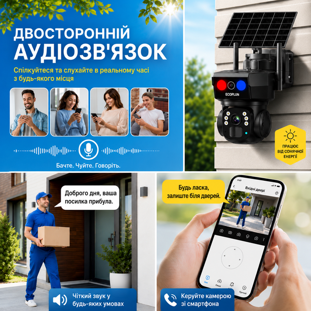Камера видеонаблюдения аккумуляторная 4G IP-камера на солнечной панели Поворотная камера 355° автономная - изображение 7