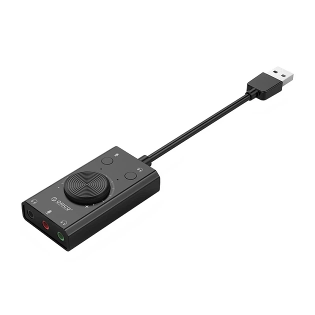 Звуковая карта внешняя Orico SC2 многофункциональная USB-A Black (6942227138507) - изображение 5