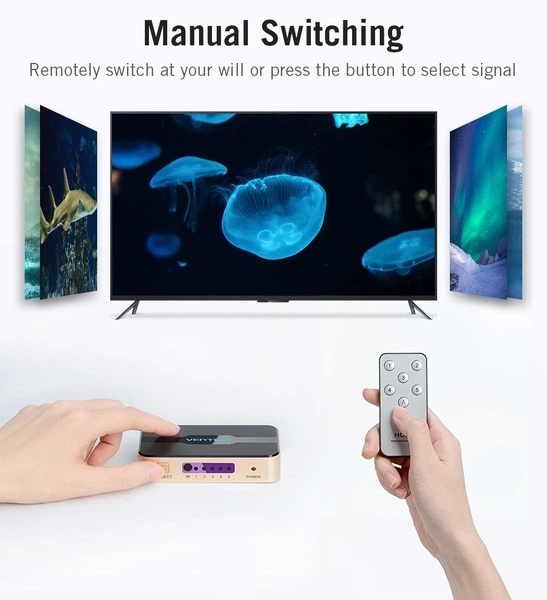 Свитчер Vention HDMI v.2.0, 1х4 (ACDG0) - Фото 8 Свитчер Vention HDMI v.2.0, 1х4 (ACDG0) - изображение 8