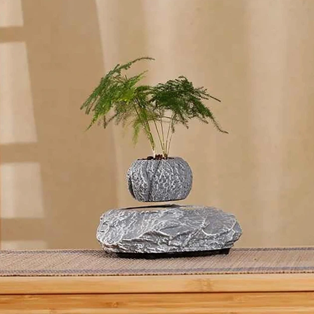 Магнітний левітаційний горщик для рослин HCNT Magnetic Levitating Pot M5B-P Grey - Фото 2 Магнітний левітаційний горщик для рослин HCNT Magnetic Levitating Pot M5B-P Grey - изображение 2