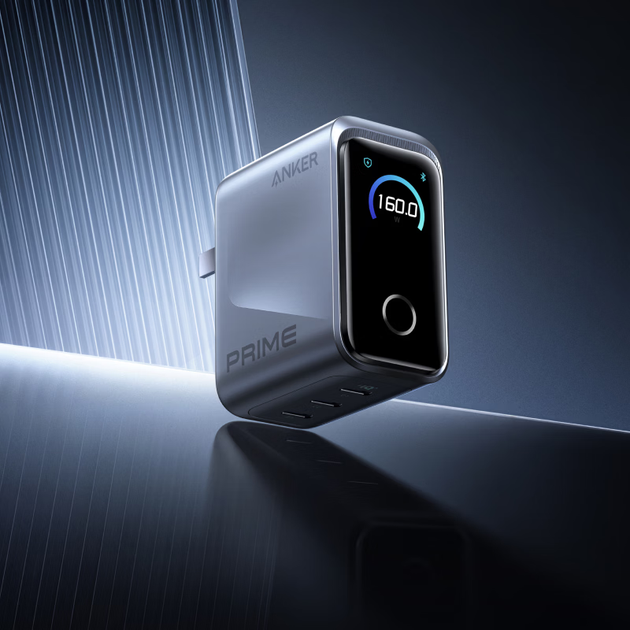 Зарядний пристрій ANKER Prime 160 Вт GaN з дисплеєм та портами Type-C - зображення 2