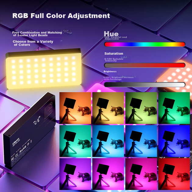 Ulanzi LT002 Красочный магнитный RGB-подсветка, портативный светодиодный карманный светильник, двухцветная подсветка для фотосъемки, подходит для беззеркальных камер и смартфонов, рассеянный свет, портретное освещение в помещении. - Фото 9 Ulanzi LT002 Красочный магнитный RGB-подсветка, портативный светодиодный карманный светильник, двухцветная подсветка для фотосъемки, подходит для беззеркальных камер и смартфонов, рассеянный свет, портретное освещение в помещении. - изображение 9