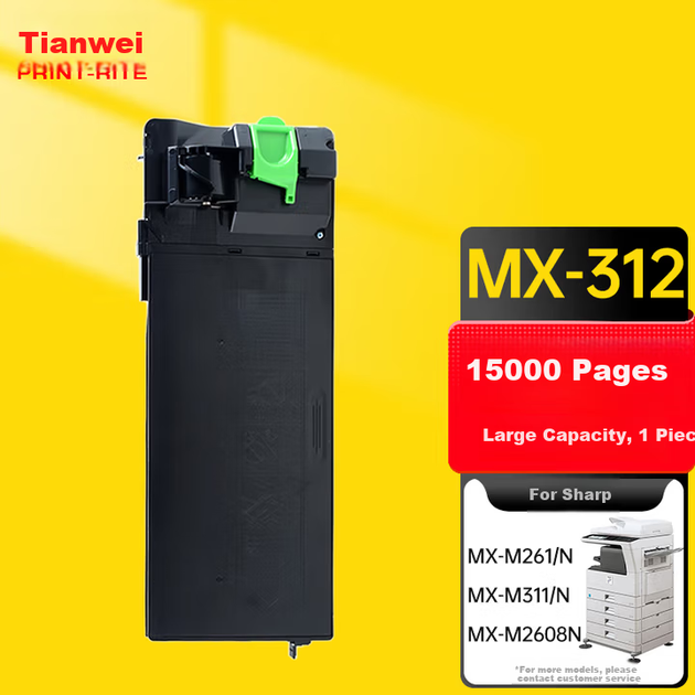 Тонер PRINT-RITE для Sharp (MX-312CT) MX-2608N/M3108N/M3508N с чипом Black - изображение 5