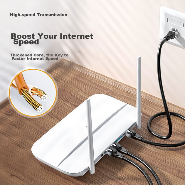 Патч-корд SAMZHE GWD6200 Cat 6 экранированный 20 м Черный - изображение 5