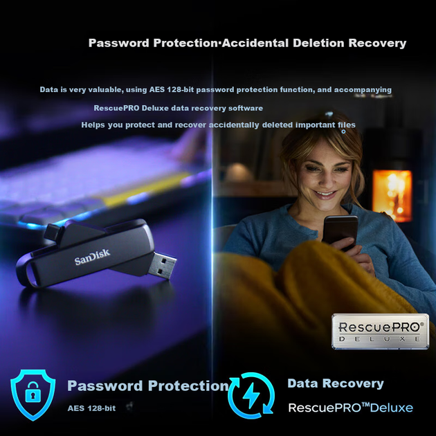 Флешка твердотільна SanDisk DDE1 SDDDE1-512G 512 ГБ, USB 3.2 і Type-C, до 1000 МБ/с, металева - Фото 5 Флешка твердотільна SanDisk DDE1 SDDDE1-512G 512 ГБ, USB 3.2 і Type-C, до 1000 МБ/с, металева - зображення 5