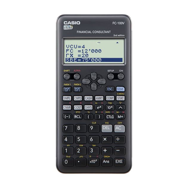 Калькулятор Casio Financial Management для подготовки к экзаменам по бухгалтерскому учету и финансам, обучения, с встроенными 9 финансовыми формулами, FC-100V. - изображение 4