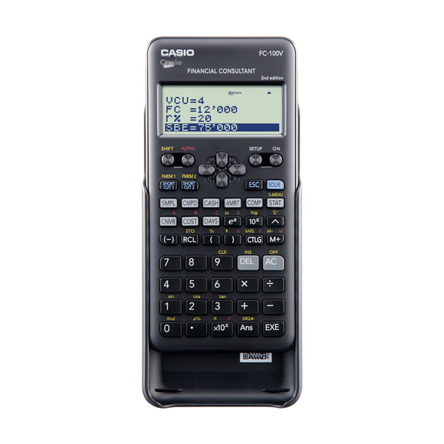 Калькулятор Casio Financial Management для подготовки к экзаменам по бухгалтерскому учету и финансам, обучения, с встроенными 9 финансовыми формулами, FC-100V. - изображение 5