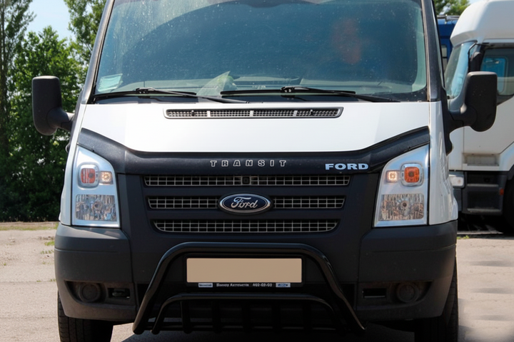 Кенгурятник WT002 Black (2006-2014, нерж.) для Ford Transit 2000–2014 гг - Фото 2 Кенгурятник WT002 Black (2006-2014, нерж.) для Ford Transit 2000–2014 гг - изображение 2
