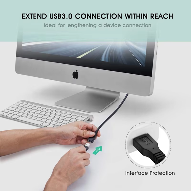 Кабель USB 3.0 Male to Female (подовжувач) 1м Stone ST-USB302FM-1M - изображение 4