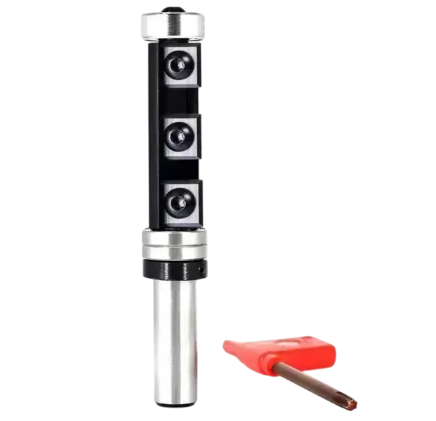 Фреза обгонная с верхним и нижним подшипником и сменными 5 ножами S12xD19xL50.8 - Фото 1 Фреза обгонная с верхним и нижним подшипником и сменными 5 ножами S12xD19xL50.8 - изображение 1
