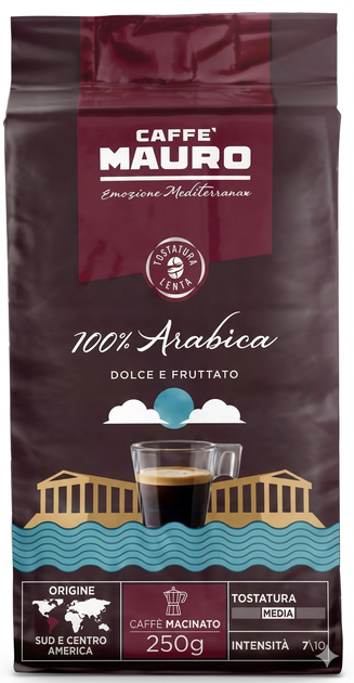 Кава мелена Mauro 100% ARABICA 250г - Фото 1 Кава мелена Mauro 100% ARABICA 250г - зображення 1