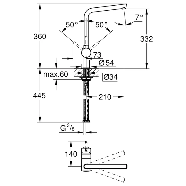 Grohe Minta Смеситель для кухни, хром (31375000) - изображение 11