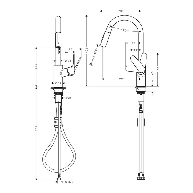 Hansgrohe Focus 240 Змішувач для кухні, чорний матовий (31815670) - зображення 4