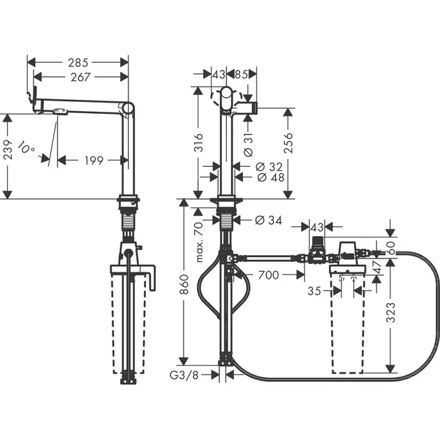 Hansgrohe Aqittura M91 Змішувач для кухні, хром (76804000) - зображення 10