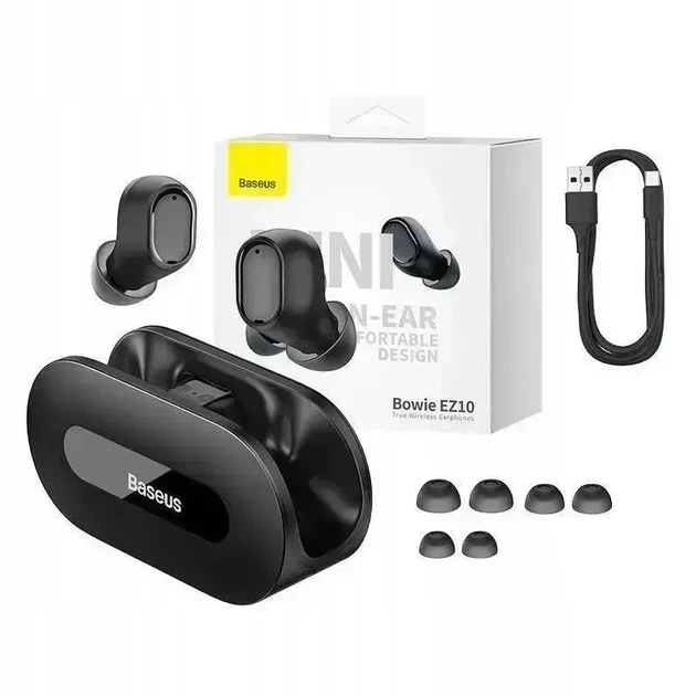 Бездротові навушники Baseus Bowie EZ10 Black TWS Bluetooth 5.3 - Фото 8 Бездротові навушники Baseus Bowie EZ10 Black TWS Bluetooth 5.3 - изображение 8