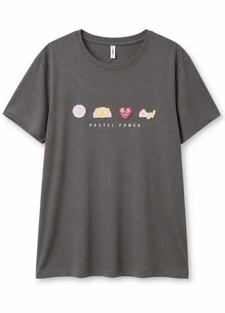 Футболка из хлопка Only 15226025c64 XL серая (100013312) - Фото 1 Футболка из хлопка Only 15226025c64 XL серая (100013312) - изображение 1