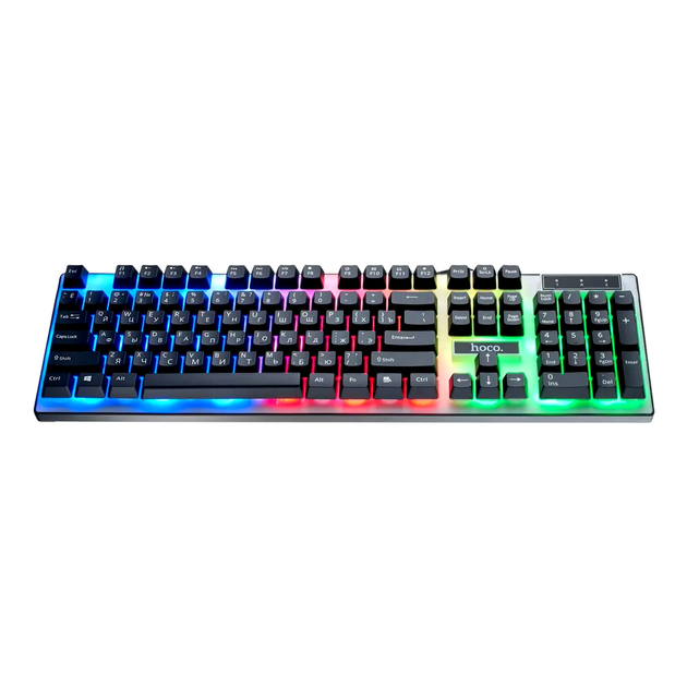 Клавиатура и мышь Hoco GM18 игровая подсвеченная для ПК и ноутбука с USB подключением и 104 клавишами - изображение 3