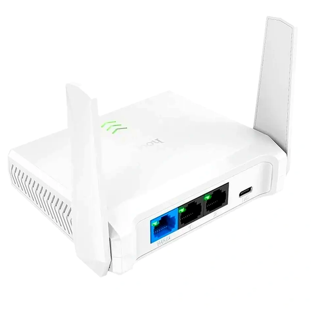 Адаптер WiFi Hoco HI36 беспроводной роутер для дома и офиса с поддержкой WiFi4 3000 Mbps черный - изображение 3