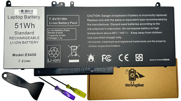 Батарея G5M10 (8V5GX) для DELL Latitude E5450, E5250, E5550 7.4V 51Wh - Фото 1 Батарея G5M10 (8V5GX) для DELL Latitude E5450, E5250, E5550 7.4V 51Wh - зображення 1