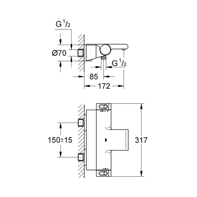 Grohe Grohtherm 2000 NEW Термостат для ванны, хром (34464001) - изображение 7