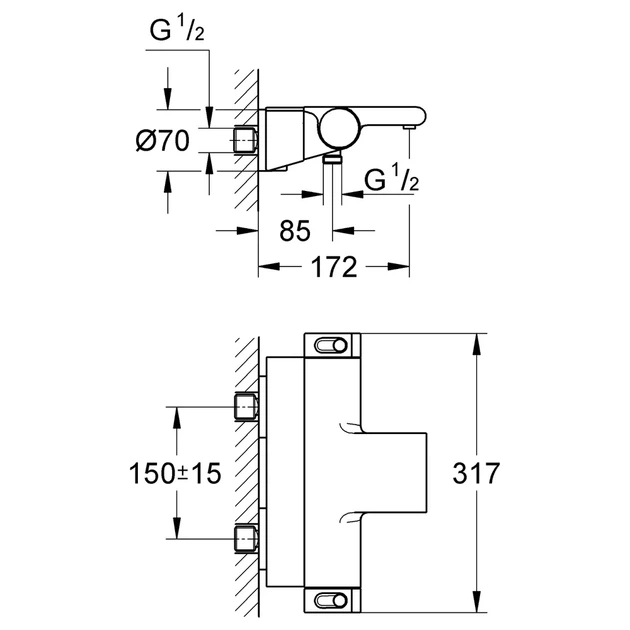 Grohe Grohtherm 2000 NEW Термостат для ванны, хром (34464001) - изображение 11