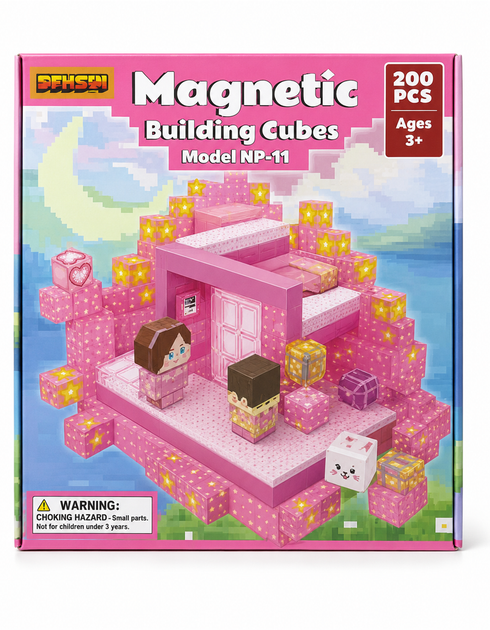 Магнитный конструктор в стиле Minecraft NP-11 Pink 200 блоков Майнкрафт детские конструкторы для - Фото 5 Магнитный конструктор в стиле Minecraft NP-11 Pink 200 блоков Майнкрафт детские конструкторы для - изображение 5