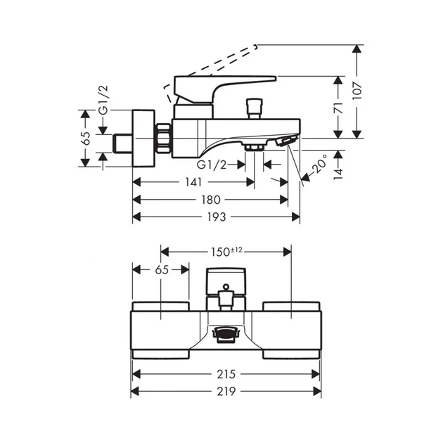 Hansgrohe Metropol Змішувач для ванни, хром (32540670) - зображення 4