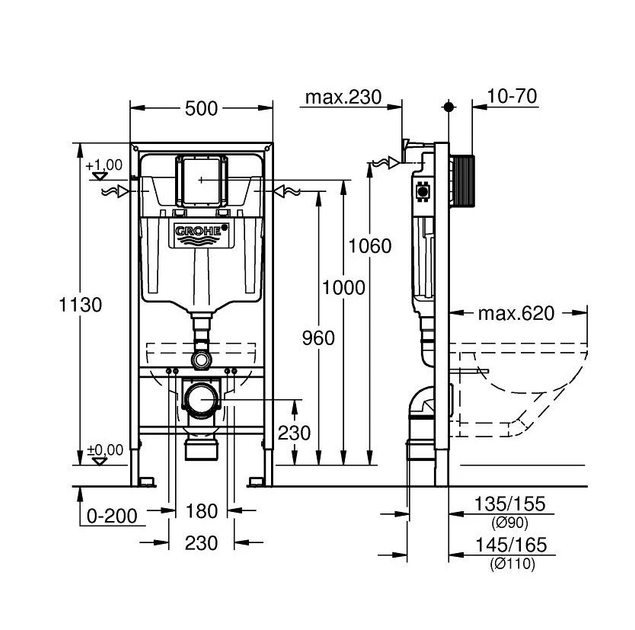 Інсталяція для унітаза 2 в 1 Rapid SL 38536001 Grohe - изображение 3