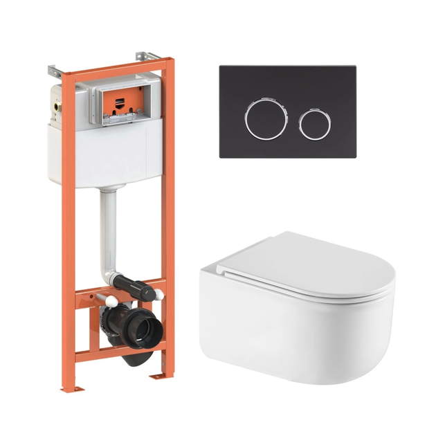 Комплект: Qtap Taurus Ultra Quiet унітаз підвісний QT2433084EUQW + Nest комплект інсталяції 4в1 (Клавіша кругла Black mat) QT0133M425+QT0111M11V1146MB - Фото 1 Комплект: Qtap Taurus Ultra Quiet унітаз підвісний QT2433084EUQW + Nest комплект інсталяції 4в1 (Клавіша кругла Black mat) QT0133M425+QT0111M11V1146MB - изображение 1