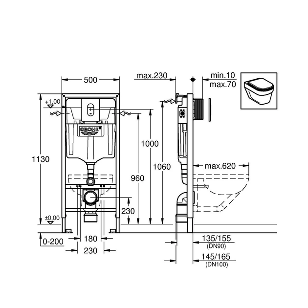 Інсталяція для унітаза 3 в 1 Rapid SL 38772001 Grohe - Фото 3 Інсталяція для унітаза 3 в 1 Rapid SL 38772001 Grohe - зображення 3