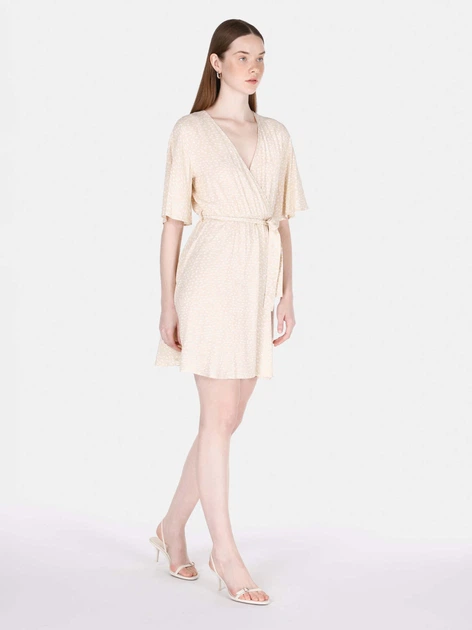 Платье на запах короткое летнее женское Colin's CL1073347LBG S Light Beige (8684112599502) - изображение 4