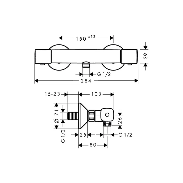Hansgrohe Ecostat Universal Термостат для душа, хром (13122000) - изображение 2