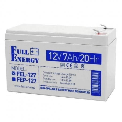 Свинцово-кислотная аккумуляторная батарея Full Energy FEL-127 7А•ч 12В гелевая - Фото 1 Свинцово-кислотная аккумуляторная батарея Full Energy FEL-127 7А•ч 12В гелевая - изображение 1