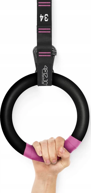Гимнастические кольца 4FIZJO регулируемые из ABS пластика Ø23 см 2 шт Black/Pink (P-5905973406116) - изображение 9